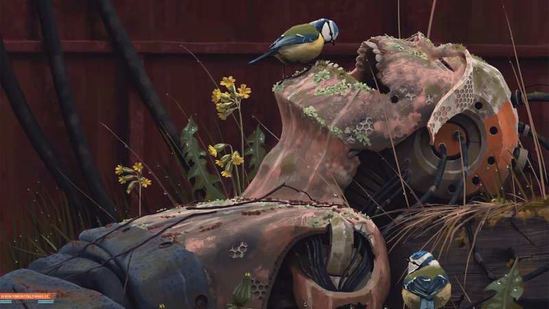 Illustration for article titled Cool paintings show the everyday life of a post-futuristic world